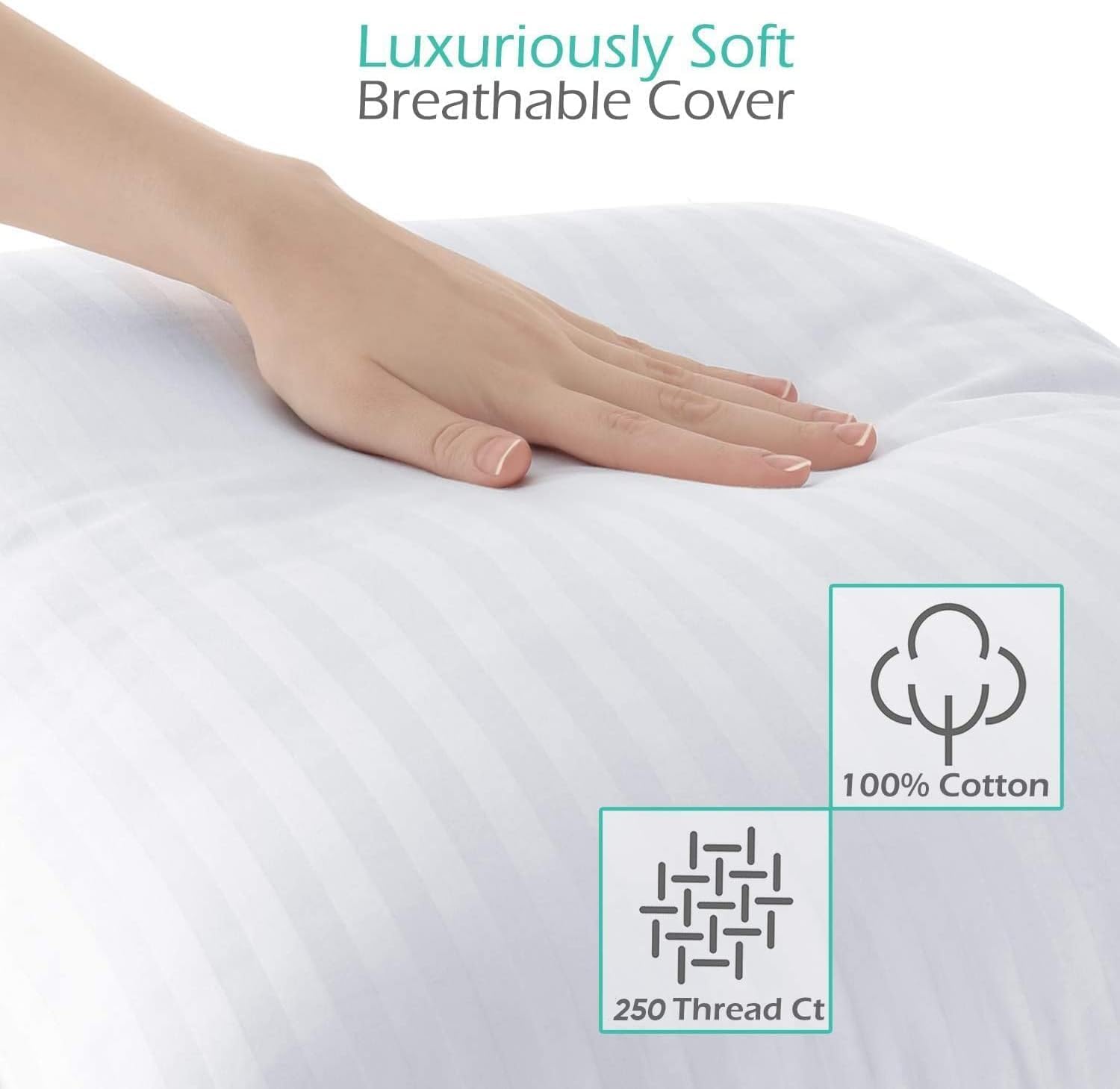 Nestl Cooling Memory Foam Pillow with Down alternative Pillows Combo Set – King Size Set of 2, 1 Soft and 1 Firm, Adjustable for Side, Back…