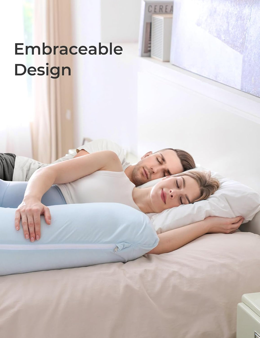 Momcozy Pregnancy Pillows for Side Sleeping, J Shaped Maternity Body Pillow for Pregnancy, Soft Pregnancy Pillow for Head Neck Belly Suppor…