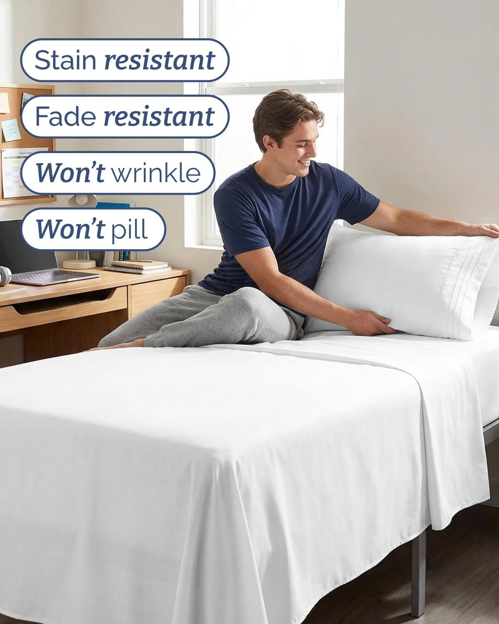 Twin XL 4 Piece Sheet Set - Comfy, Breathable & Cooling - Hotel Luxury Bedding for Women, Men, Kids, Teens and Children - 1 Flat & 1…