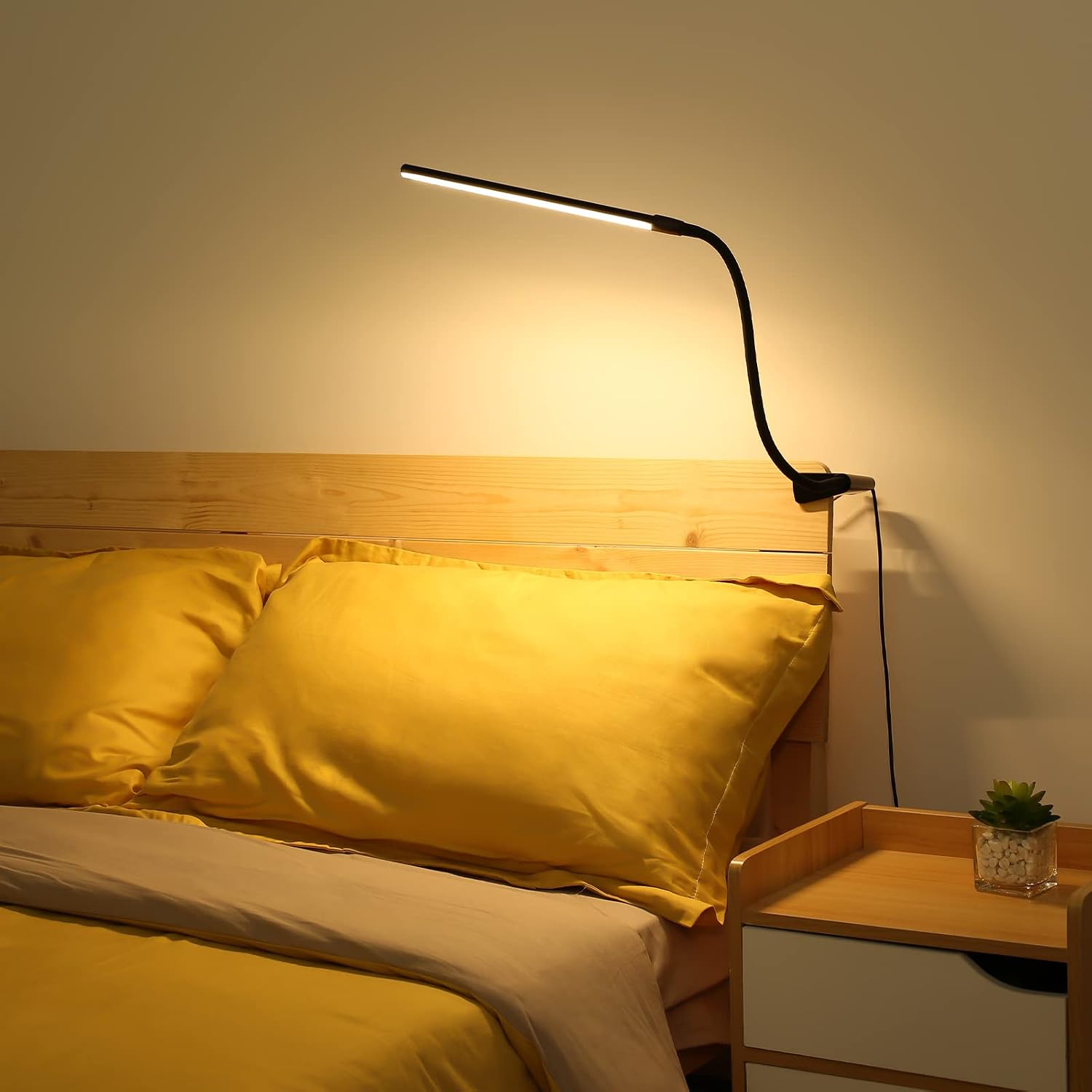 Lepro Clip on Desk Lamp LED Reading light Dimmable USB Small Clamp Lamp with 3 Color Modes 10 Brightness, Adjustable Flexible Gooseneck…