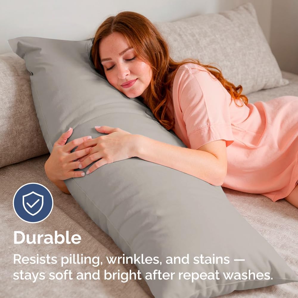 Body Pillowcases Set of 4-20x54 Long Body Pillow Case - Soft Body Pillow Cover for Sleeping & Side Sleepers - Comfy, Breathable & Fade…