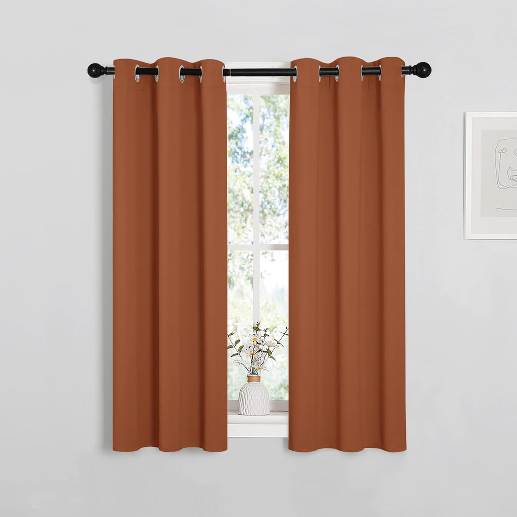 NICETOWN Burnt Orange Window Curtains Blackout Drapes, Thermal Insulated Solid Grommet Blackout Curtains/Draperies for Living Room (1…