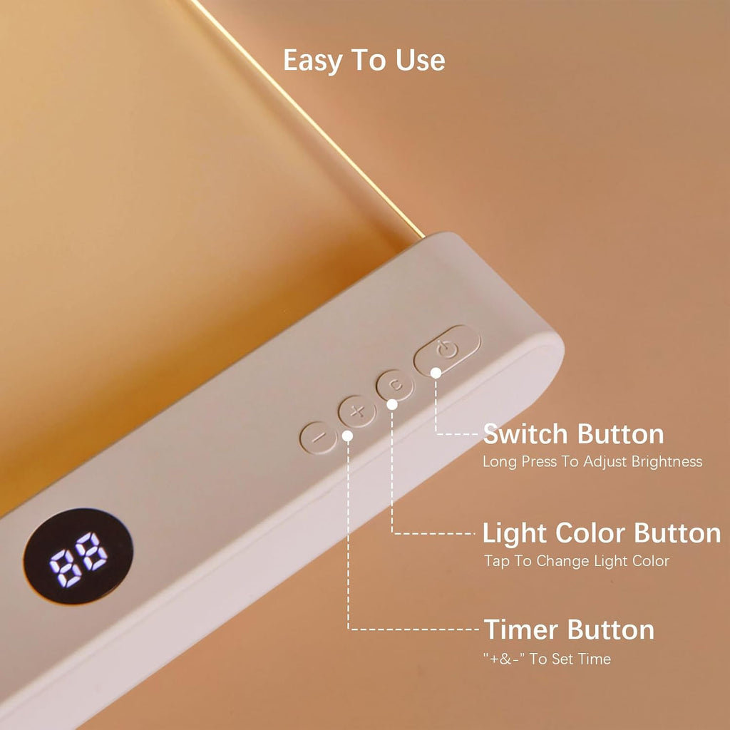 LED Book Light and Night Light 2 in 1, 3 Color Temperatures & Stepless Dimming, USB Rechargeable Reading Light with Timer for Night…