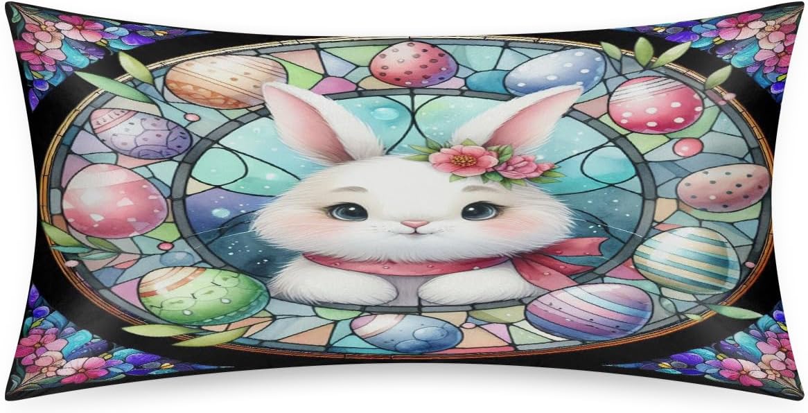 Easter65 Satin Silk Pillowcase for Hair and Skin Pillow Cases Standard Size Soft Silk Pillow Case with Envelope Closure Print Satin…