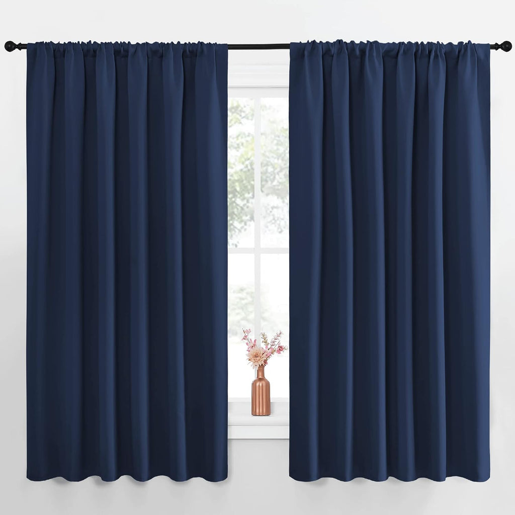 NICETOWN Blackout Curtains for Bedroom, Blackout Draperies, Home Decorations Thermal Insulated Solid Rod Pocket Blackout Drapes for Cafe…