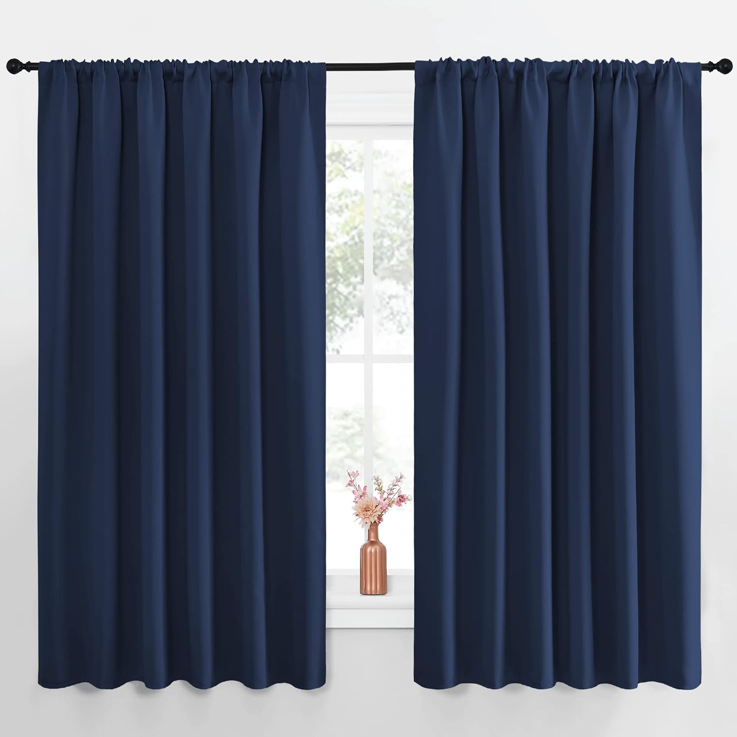 NICETOWN Blackout Curtains for Bedroom, Blackout Draperies, Home Decorations Thermal Insulated Solid Rod Pocket Blackout Drapes for Cafe…