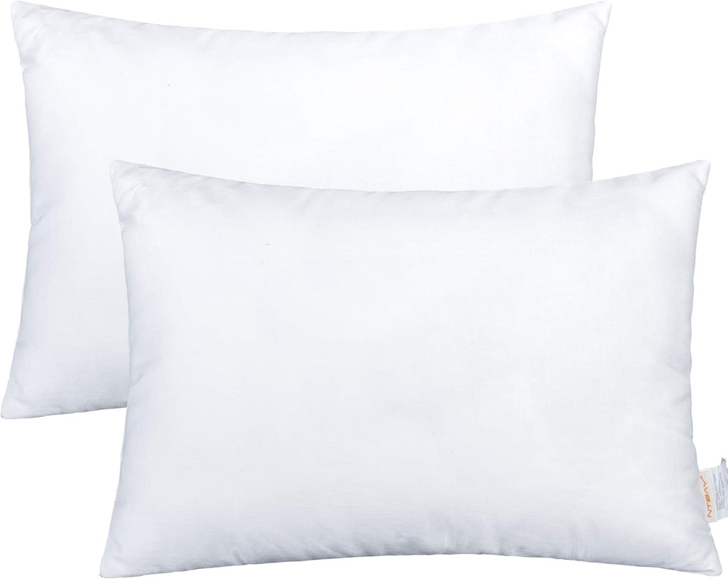 Ntbay 2 Pack Cotton Down Alternative 13x18 Pillows, Machine Washable - Soft and Breathable Travel Small Pillows for Sleeping, Ideal for Day…