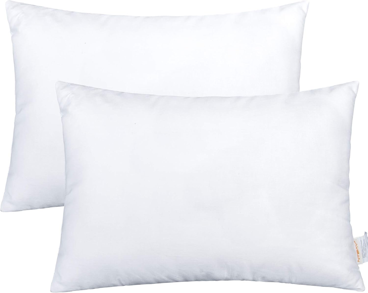 Ntbay 2 Pack Cotton Down Alternative 13x18 Pillows, Machine Washable - Soft and Breathable Travel Small Pillows for Sleeping, Ideal for Day…