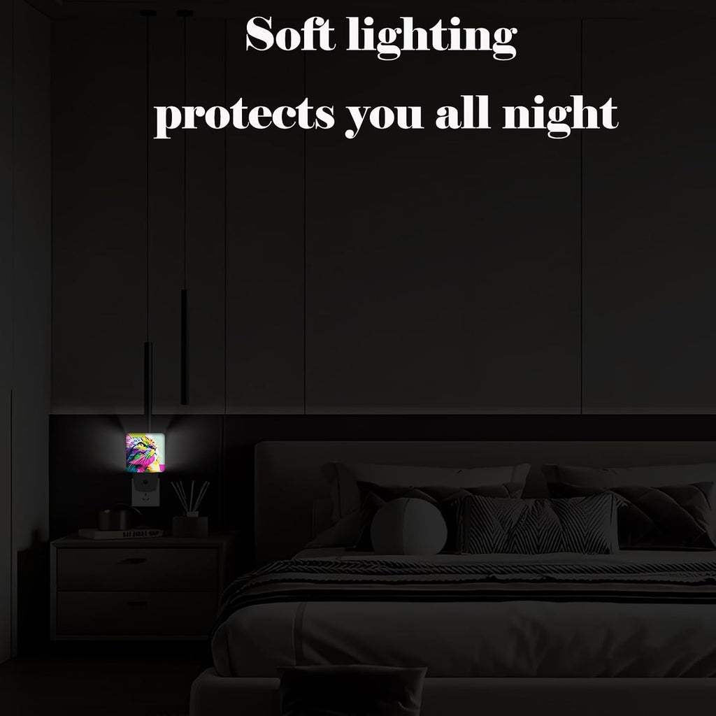 Colorful Cat Night Light, Plug-in Nightlights Auto Sensor Night Lamp Dusk-to-Dawn Lamp Home Decor for Nursery Children Girls Boys