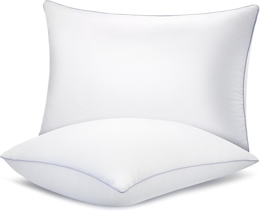 Piwaal Bed Pillows for Sleeping 2 Pack, Standard Size Pillows Set of 2, Down Alternative Filling, Pillow for Back, Stomach or Side…
