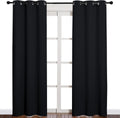 NICETOWN Thermal Insulated Black Blackout Curtains/Drapes 84 inches Length 2 Panels Set for Living Room, 42 inches Wide, Privacy Sound…
