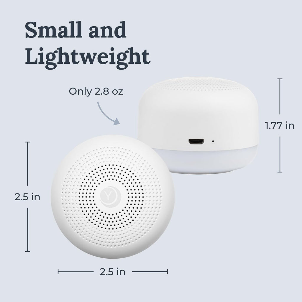 Yogasleep Travel Mini Portable White Noise Sound Machine (2 Pack) 6 Soothing Sounds, Volume Control, Dimmable Night Light, Sleep…