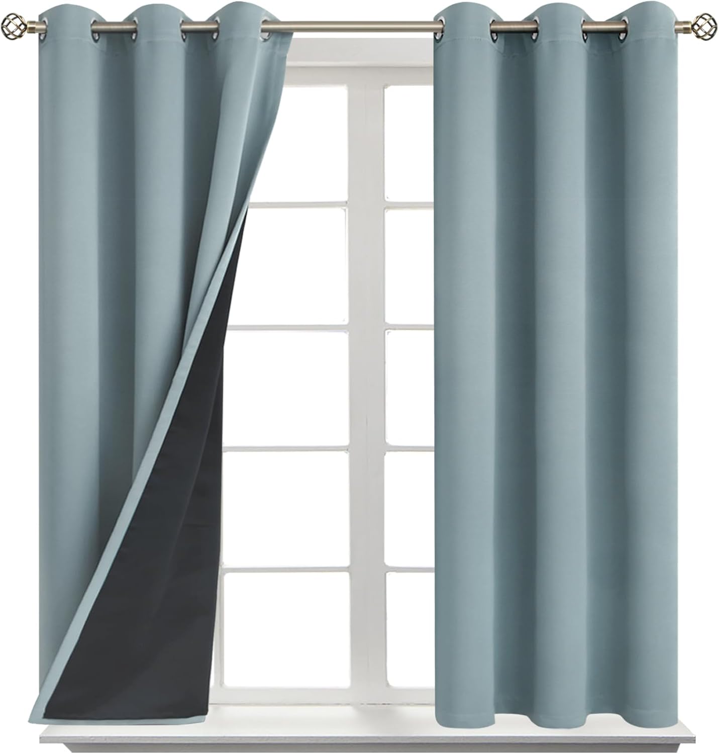 BGment Short 100% Blackout Curtains for Bedroom, Thermal Insulated Lined Energy Efficiency Noise Reducing Grommet Curtains 54 Inch Length f…