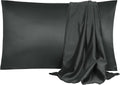 uxcell 2 Pack Silk Satin Pillowcase for Hair and Skin, Cool, Silky, Soft Breathable Pillow Cases Queen Size 20x30 Inch Sateen Pillowcase Bl…