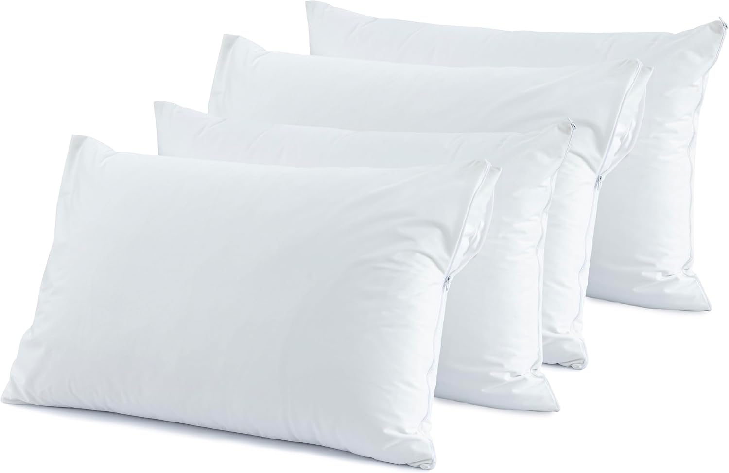Dreamology Waterproof Pillow Protectors with Zipper,4 Pack, Bed Bug Proof Pillow Cover, Standard Pillow Protector, Waterproof Pillow Covers…