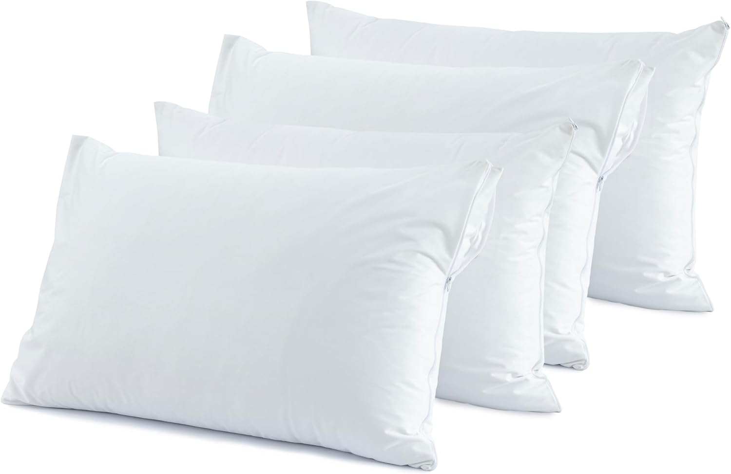 Dreamology 4 Pack, Waterproof Pillow Protector with Zipper King Size, Bed Bug Proof Pillow Case, Waterproof Pillow Covers, Pillow Protector…