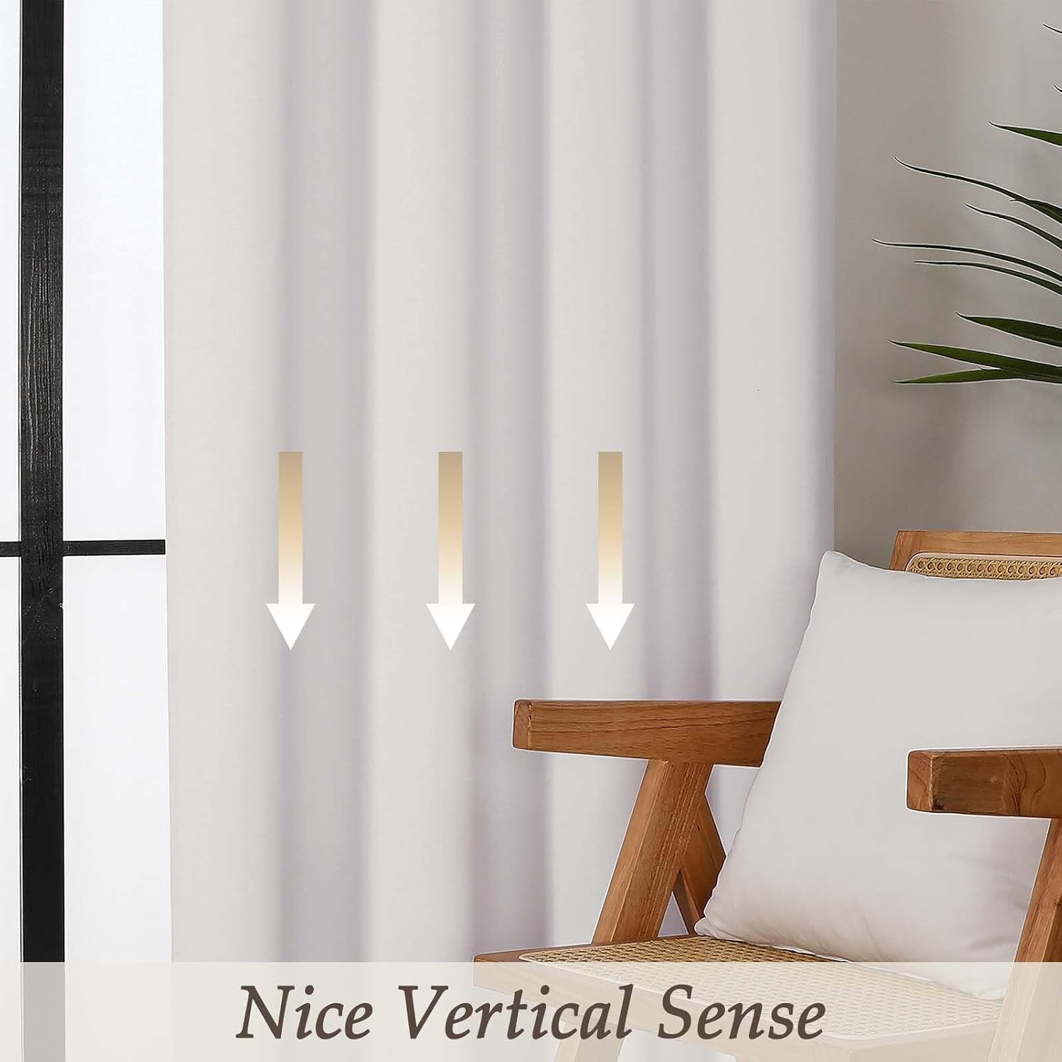 Gwine Ivory Curtains for Bedroom 54 Inches Long - Thermal Insulated Noise Reducing Window Curtain Panels, Solid Light Filtering Curtain…