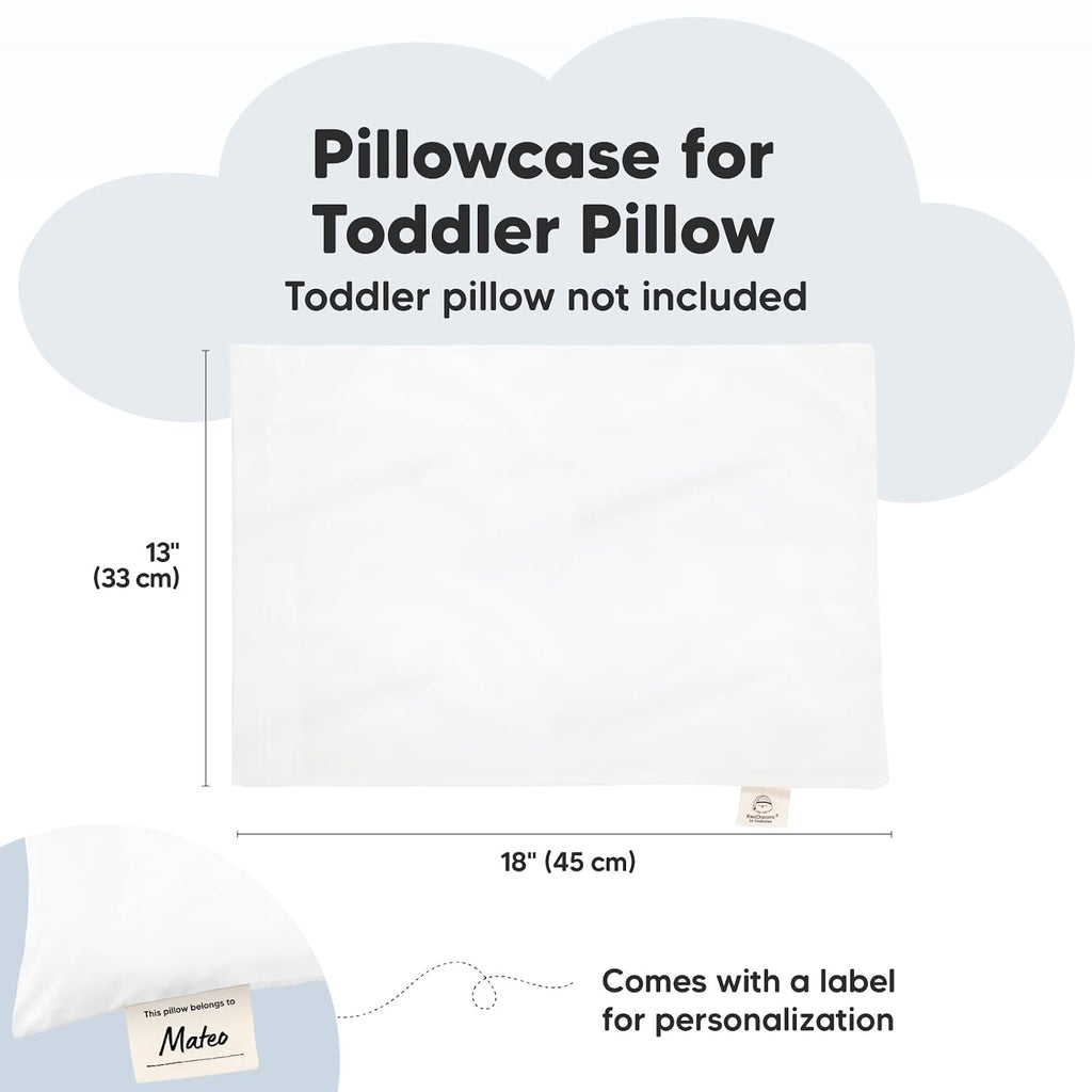 KeaBabies Toddler Pillowcase 13"x18" - Organic Cotton Toddler Pillowcase for Kids, Boys, Girls, Soft & Durable Cotton Cover for Miniature…