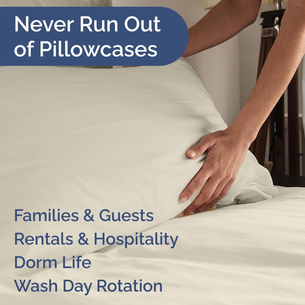 Standard Pillow Cases Set of 8 - Ultra Soft Hotel Quality Pillowcase Covers - Comfy, Cozy & Wrinkle Free - Shrink, Stain and Fade…