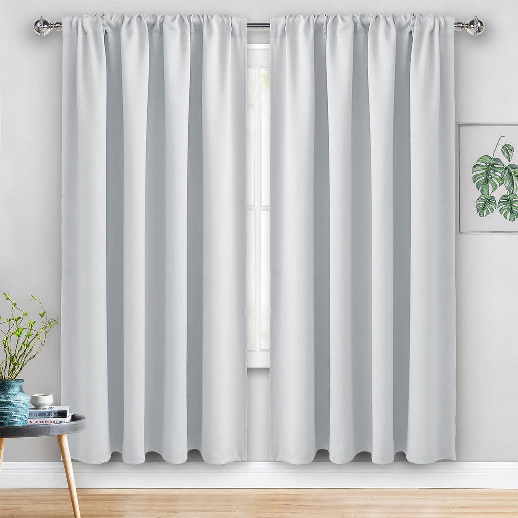 Jiuzhen Blackout Curtains for Bedroom - 60 Inch Extra Wide Thermal Insulated Room Darkening Privacy Soundproof Curtains for Living Room/Dor…