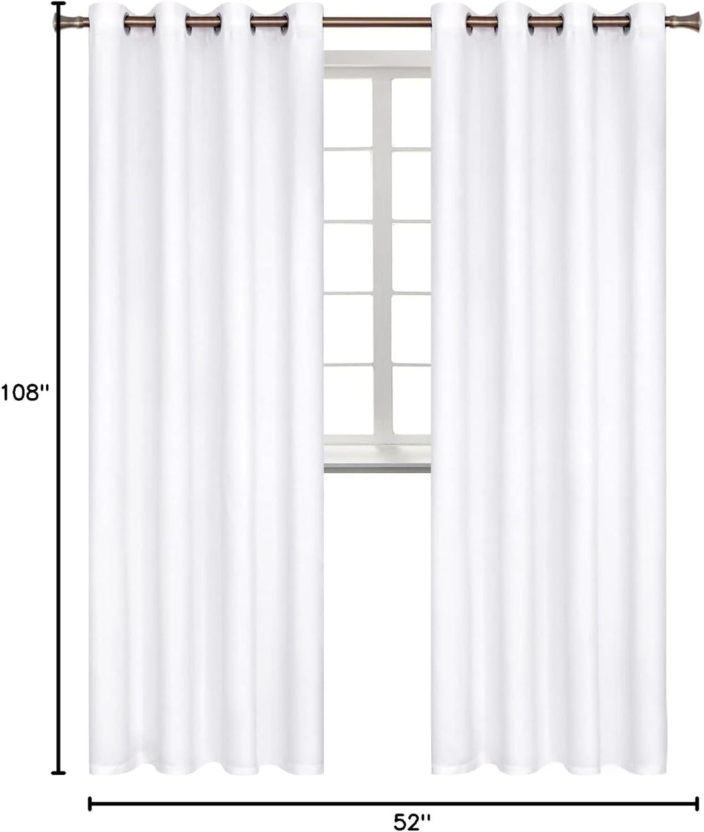 BGment Blackout Curtains - Grommet Thermal Insulated Room Darkening Bedroom and Living Room Curtains, Set of 2 Panels (52 x 108 Inch, Pure…