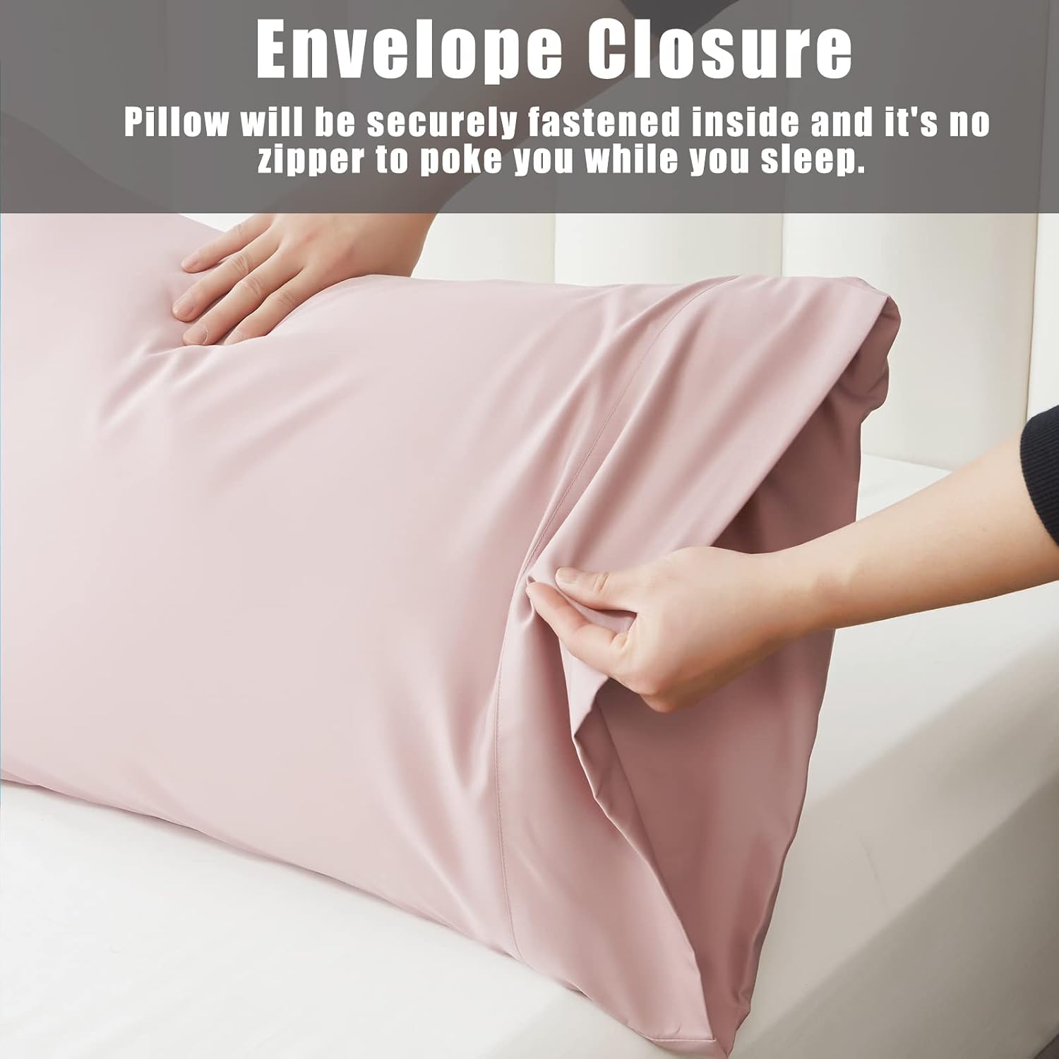 TELUS Pillow Cases King Size 2 Pack, Bamboo Rayon Cooling Pillowcases with Envelope Closure, Cool Breathable Pillow Case for Hot Sleepers…