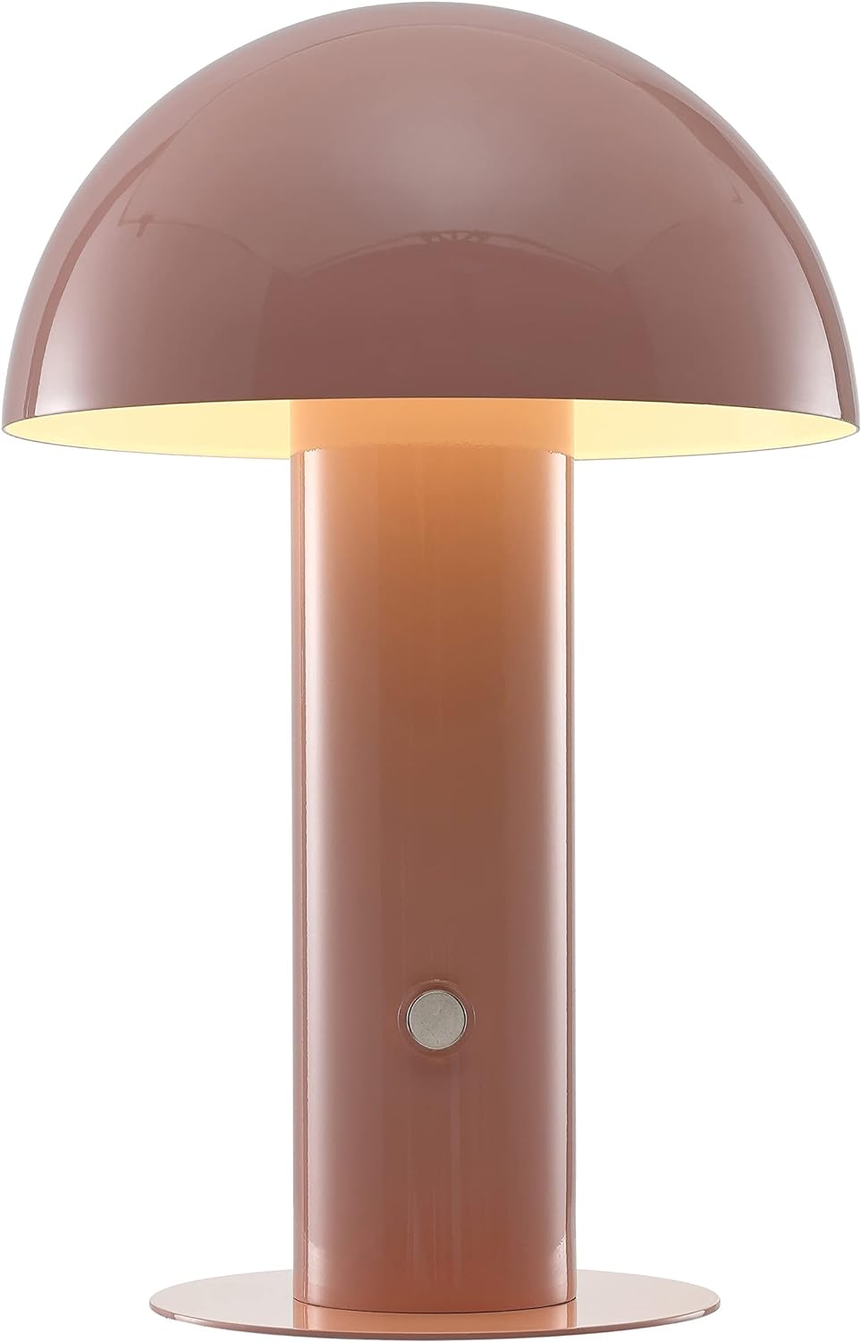 JONATHAN Y 10.75" Pink Rechargeable LED Mushroom Table Lamp, Cordless Portable Bedside Lamp for Living Room Bedroom, 3-Way Dimmable…