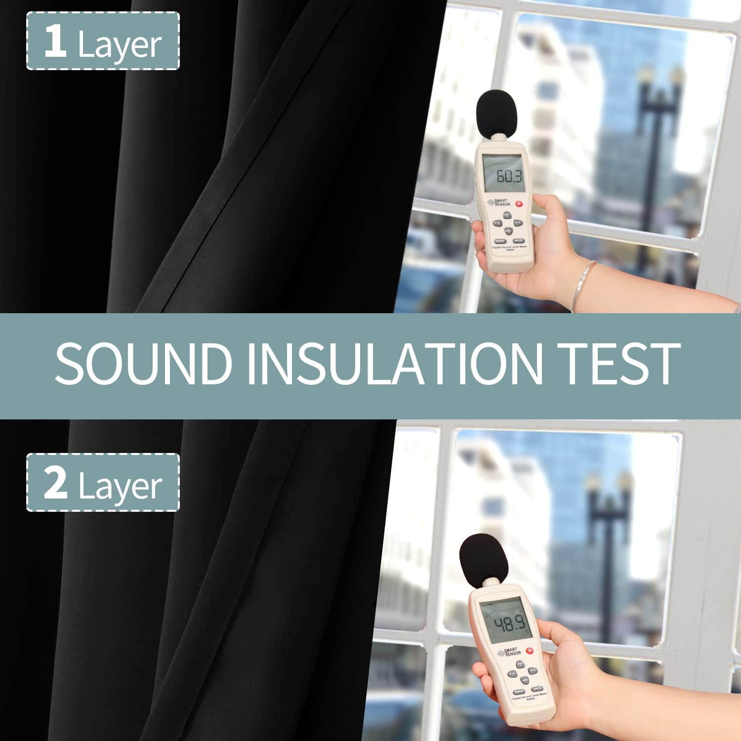 BGment Short 100% Blackout Curtains for Bedroom, Thermal Insulated Energy Efficiency Noise Reducing Grommet Curtains 45 Inch Length with Li…