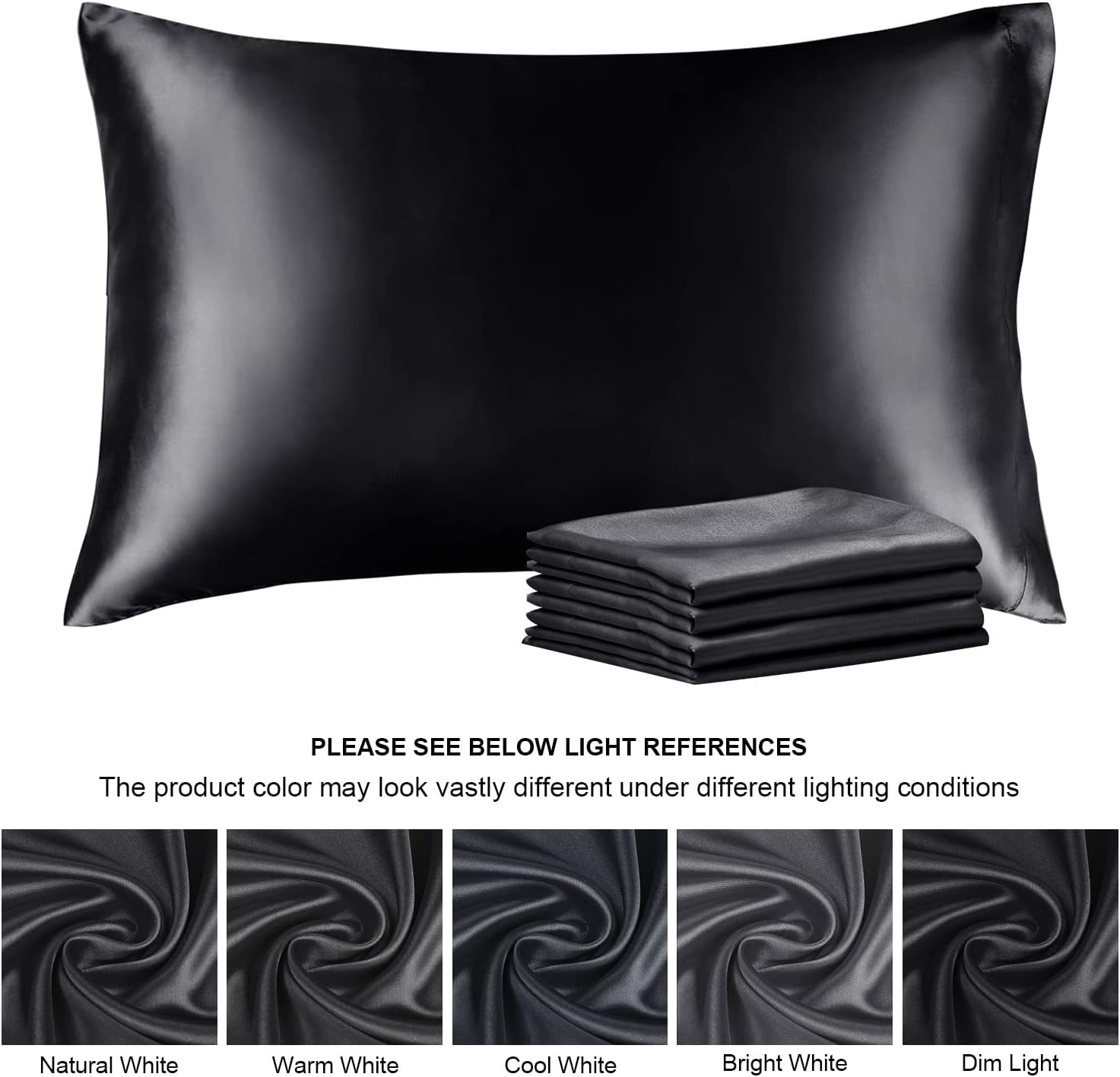Bedelite Satin Pillowcase for Hair and Skin, Super Soft Similar to Silk Pillow Cases 4 Pack with Envelope Closure, Cooling Pillowcases for…
