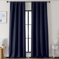 Simplebrand Navy Blue Blackout Curtains for Bedroom 102 Inches Long 2 Panels, Solid Thermal Insulated, Energy Saving Living Room Window Tre…