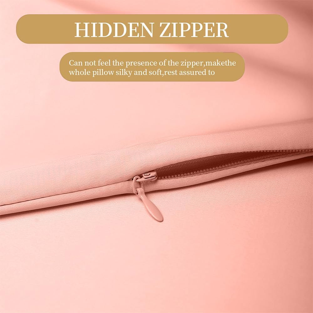 Mulberry Silk Pillowcase for Hair and Skin Standard Size 20"X 26" with Hidden Zipper, Softer Than Silk Pillow Cases Queen Smooth Cooling…