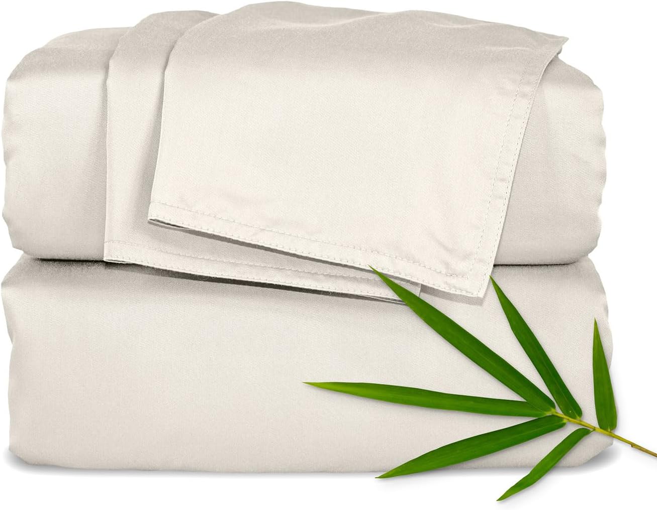 PureBamboo Pure Bamboo King Sheets, Genuine 100% Organic Viscose Derived from Bamboo Bed Sheet Set, Luxuriously Soft & Cooling, Double Stit…