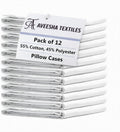 Aveesha 12 Pack Poly Cotton Pillow Cases - King Size White Pillowcases - 180 Thread Count Percale Weave Pillow Covers - Perfect for Home…