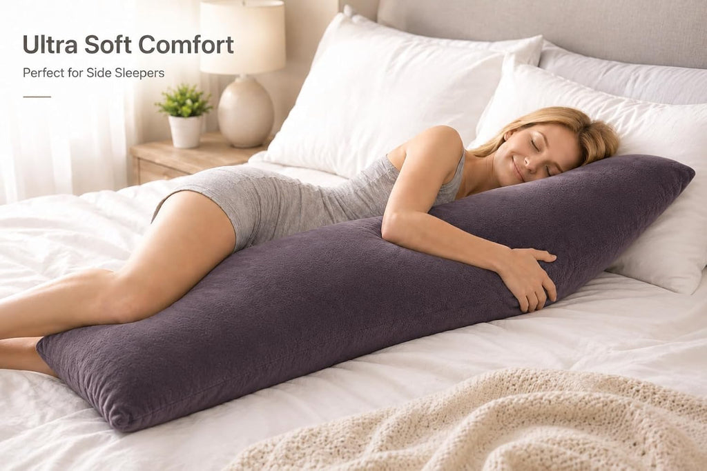 Evolive Body Pillow Cover 21"x54", Ultra Soft Plush Body Pillowcase with Hidden Zipper, Cozy Fluffy Long Pillow Case for Side Sleepers, Pre…
