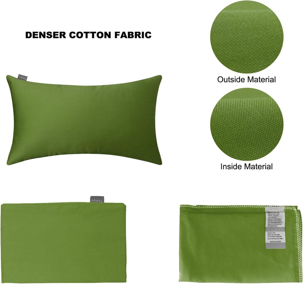 Thmyo 4-Pack 100% Cotton Lumbar Comfortable Solid Decorative Throw Pillow Case, Rectangle Cushion Cover Pillowcase Sublimation Blank Pillow…