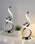 2 Pack Modern Touch Lamp for Nightstand, Spiral LED Table Lamp, Dimmable 3 Color Temperature Night Stand Desk Lamp, Unique Bedside Light…