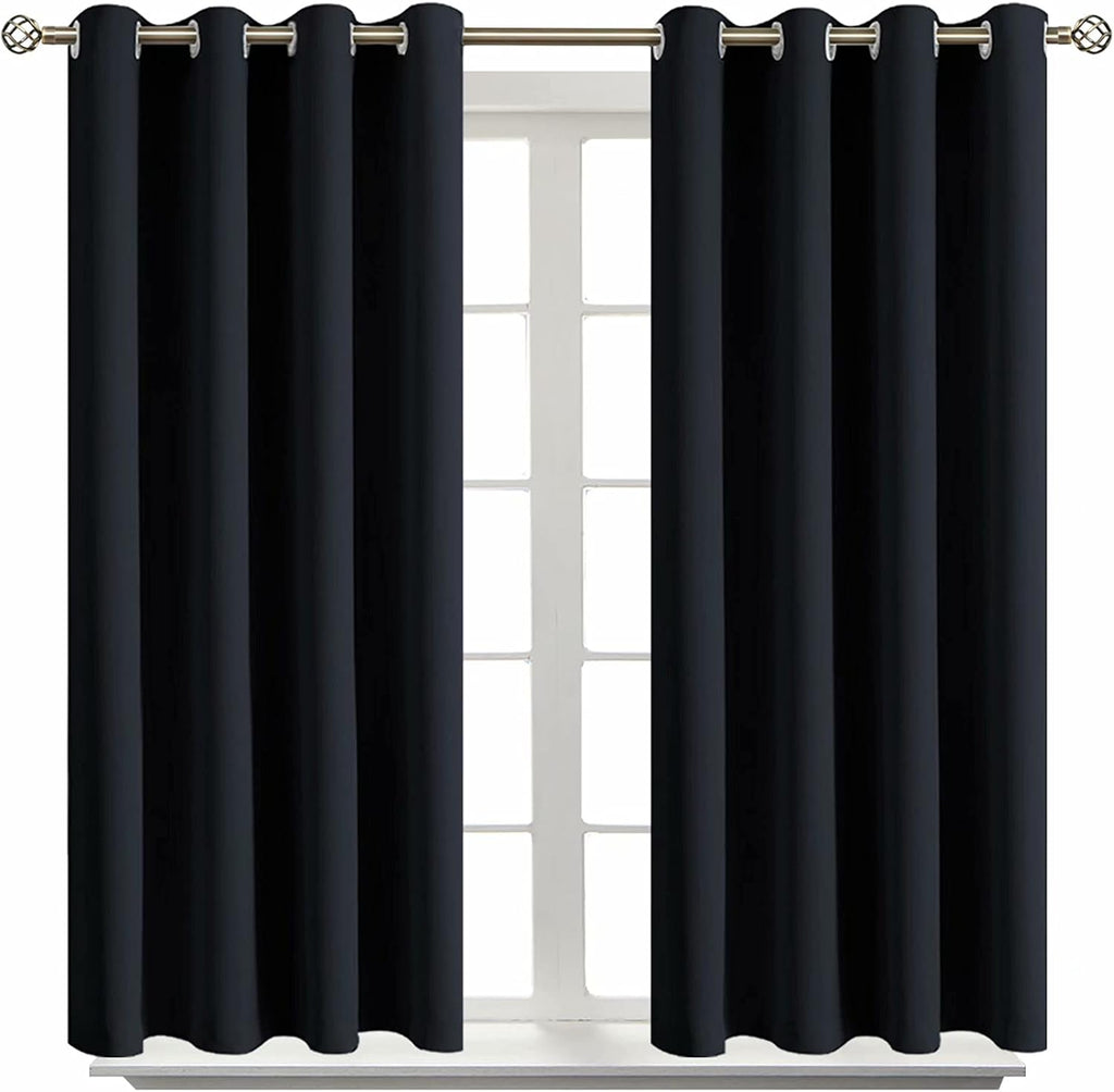 BGment Blackout Curtains for Living Room - Grommet Thermal Insulated Room Darkening Curtains for Bedroom, Set of 2 Panels (52 x 54 Inch, Bl…