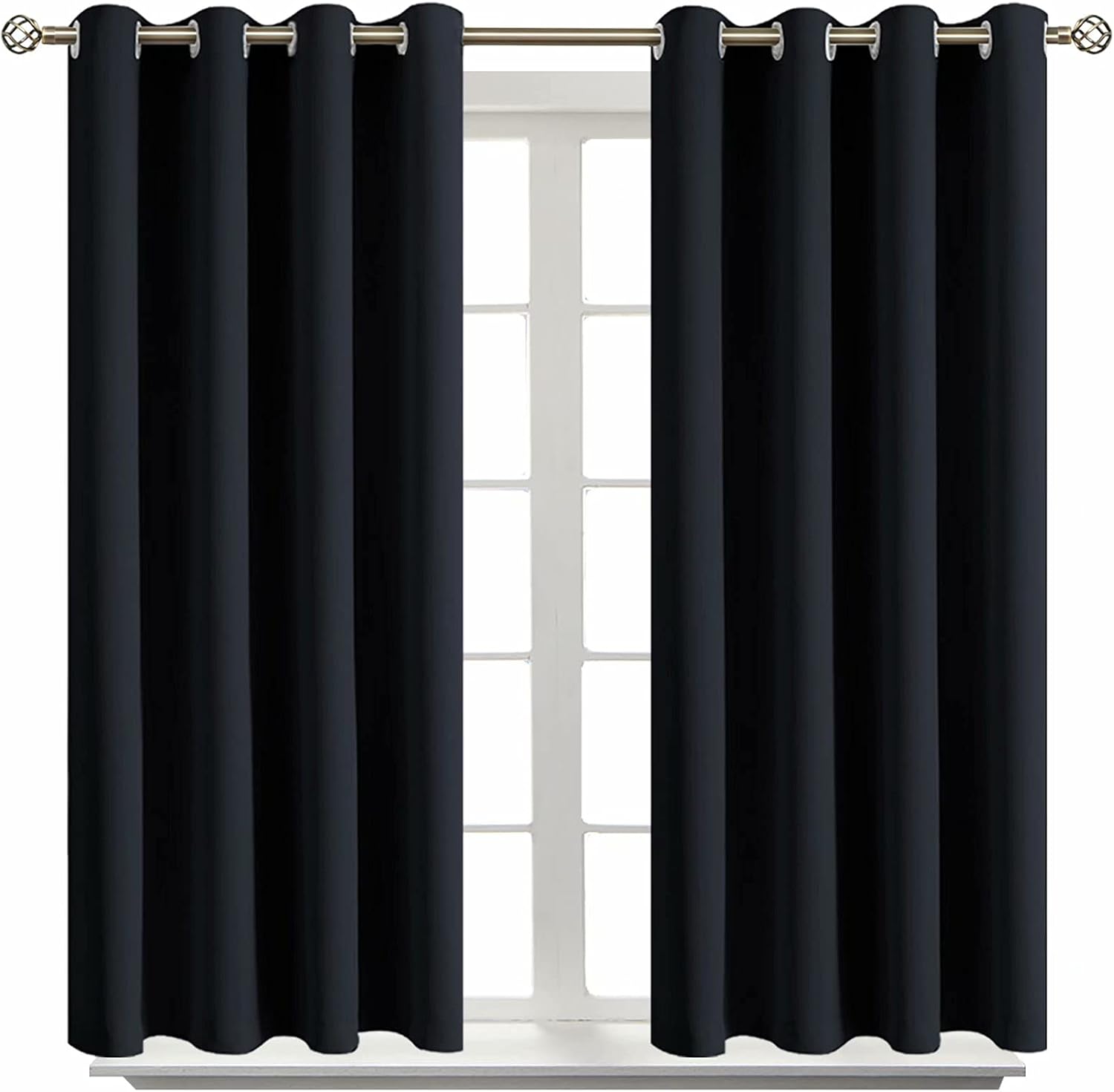 BGment Blackout Curtains for Living Room - Grommet Thermal Insulated Room Darkening Curtains for Bedroom, Set of 2 Panels (52 x 54 Inch, Bl…