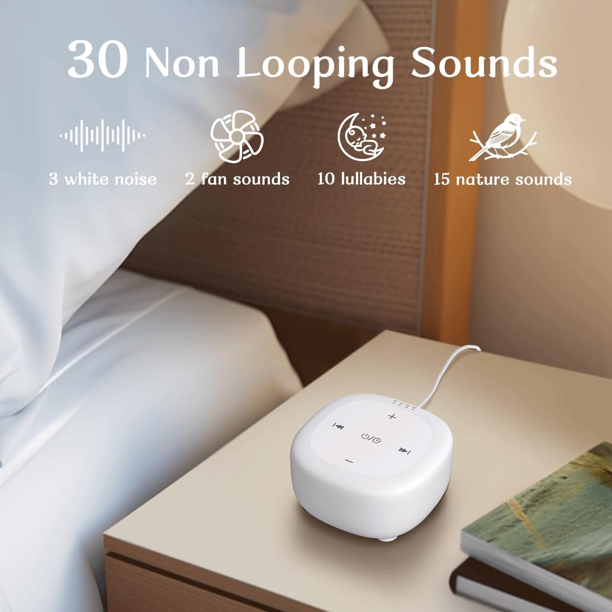 Hushingwhitenoisemachine White Noise Sound Machine with 30 Soothing Sounds Brown Noise Sound Machines for Sleep Office Privacy Bedroom 36 A…