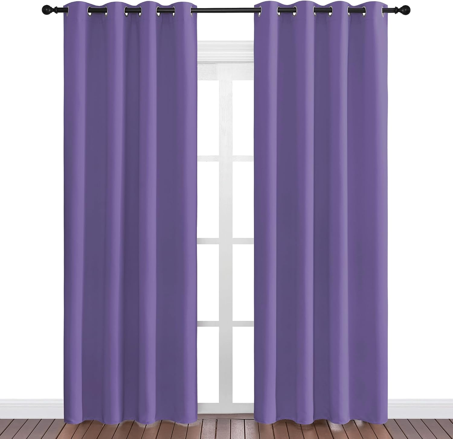 Nicetown Lilac Purple Blackout Curtains 86" Long, 55" Wide, 2 Pieces for Office, Dining, Guest Room - Sound Reducing, Heat and Cold Block P…