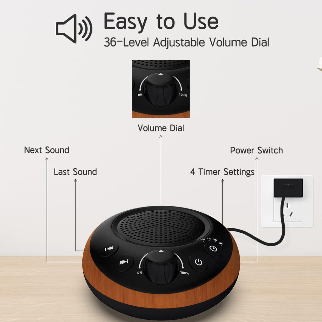 iDealSleep Brown Noise Sound Machine White Noise Machine Nonstop 30 Soothing Sounds Sound relaxation for Baby Kids Adults Sleep Machine…