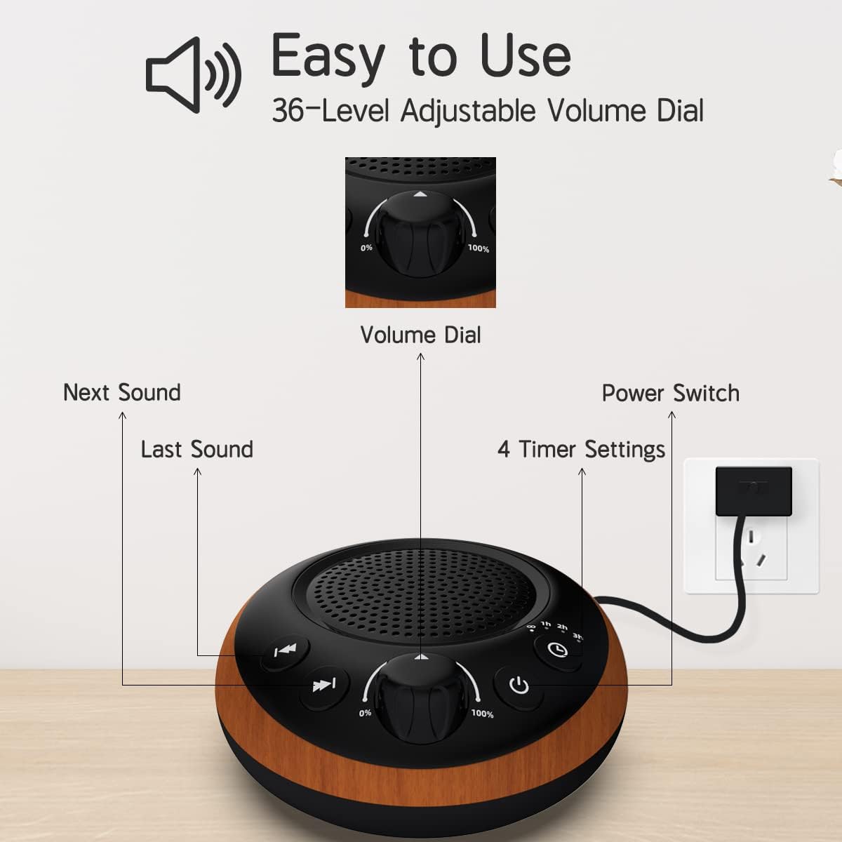 iDealSleep Brown Noise Sound Machine White Noise Machine Nonstop 30 Soothing Sounds Sound relaxation for Baby Kids Adults Sleep Machine…