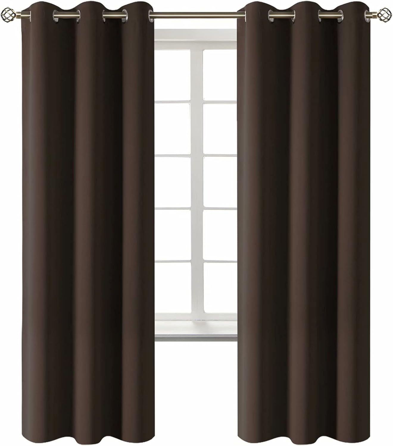 BGment Blackout Curtains for Living Room - Grommet Thermal Insulated Room Darkening Curtains for Bedroom, 2 Panels of 42 x 72 Inch, Brown 7…