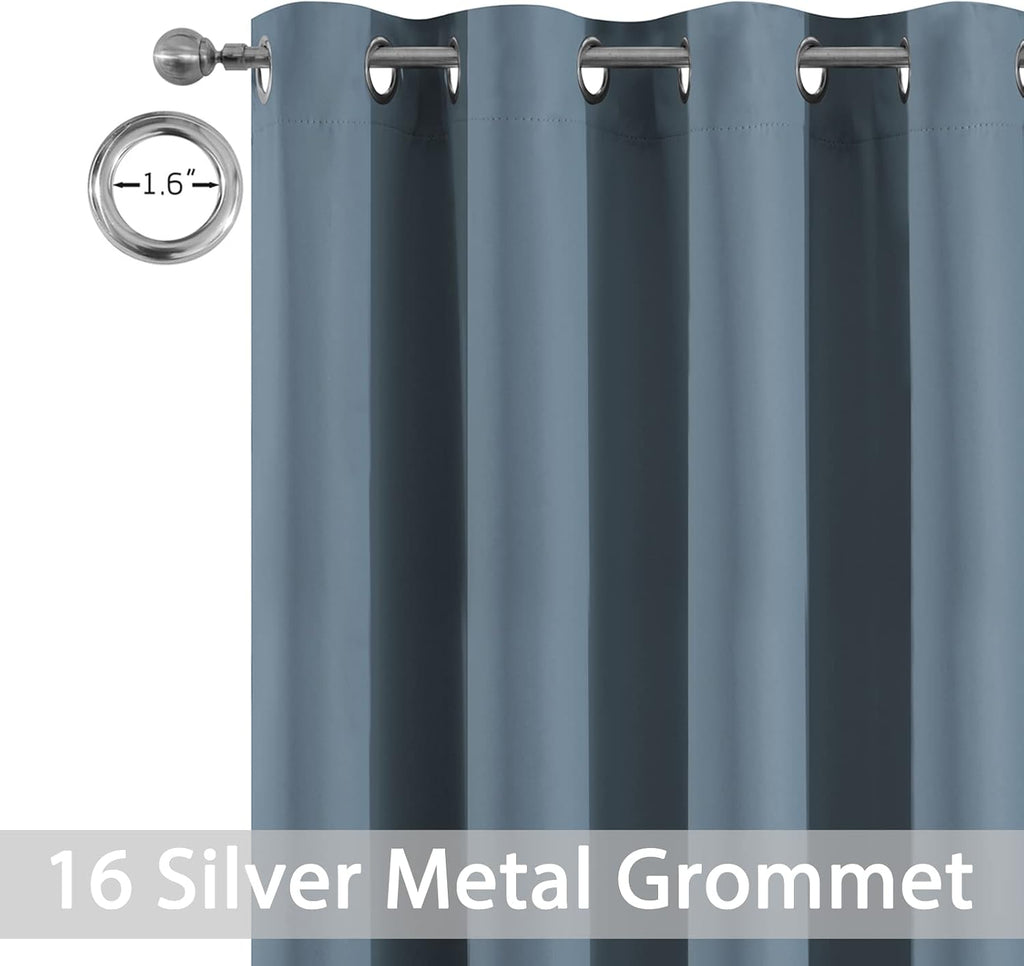 Yakamok 100% Blackout Thermal Insulated Curtains, Noise Reducing Barrier Panel for Sliding Glass Door, Full Light Blocking Patio Door…
