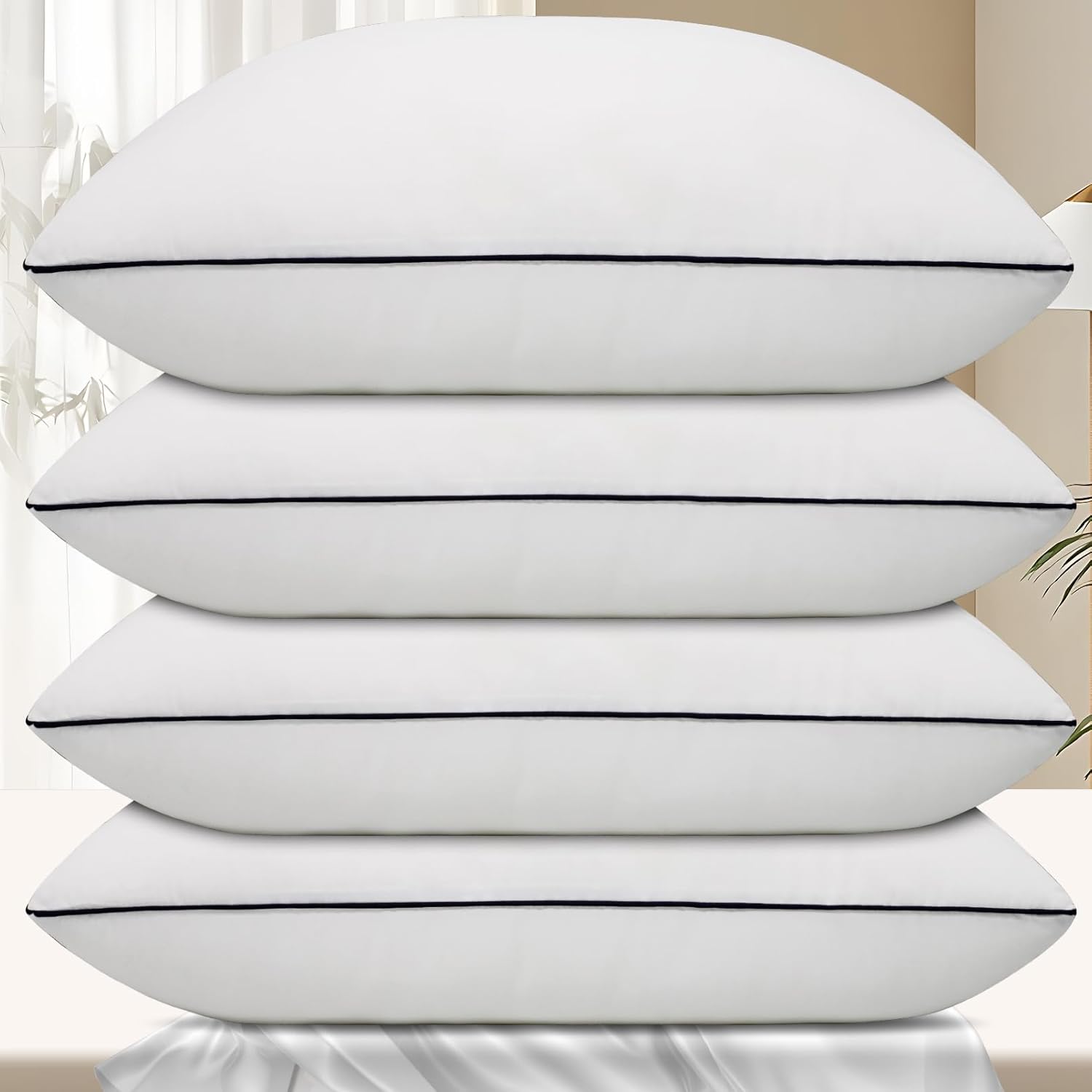 Vorouhals Hotel Collection Bed Pillows for Sleeping 4 Pack King Size Cooling Pillows Set of 4 for Back, Stomach or Side Sleepers, Super…
