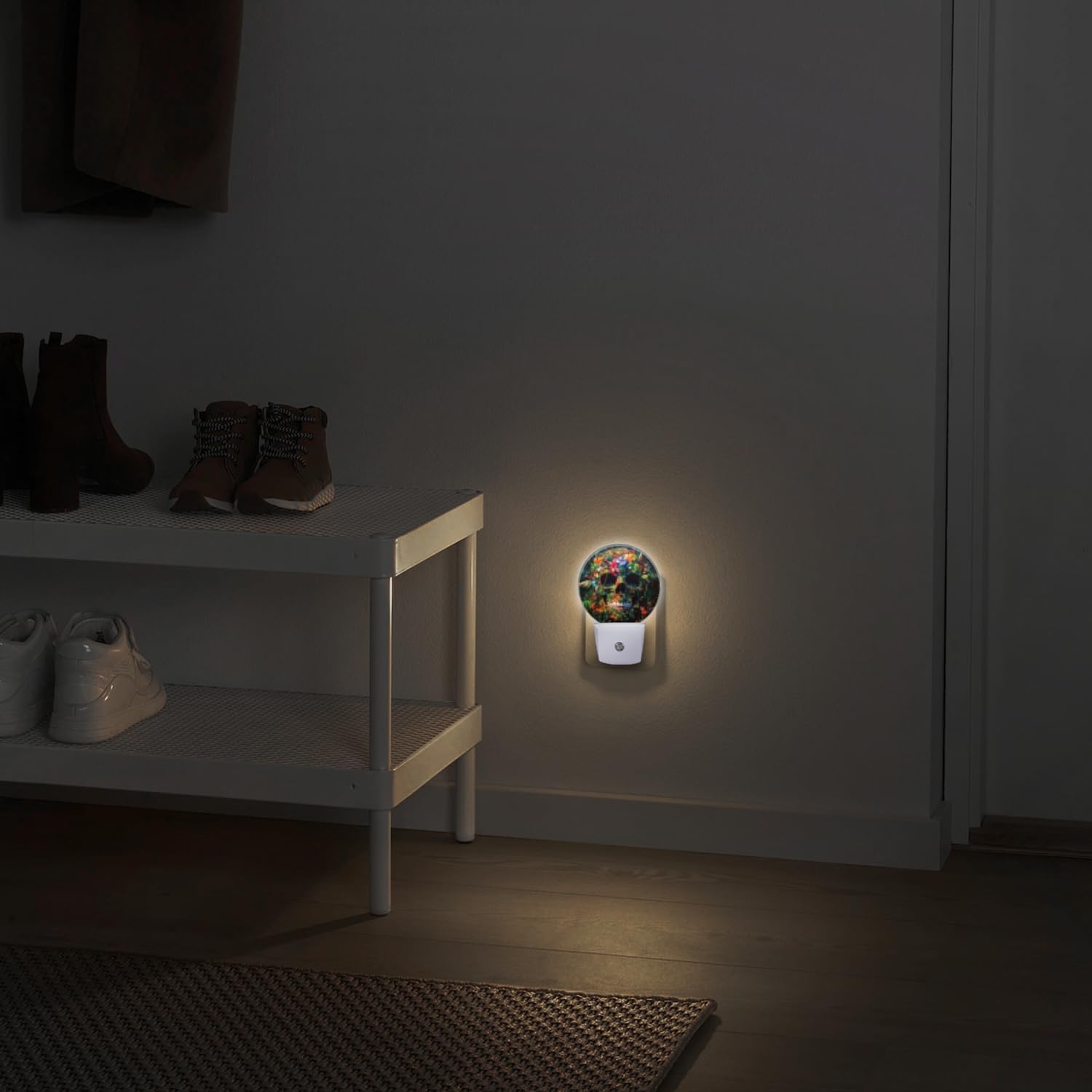 LED Night Lights Lamp with Dusk to Dawn Sensor, Exquisite Tropical - Flowered Skeleton Night Light Plug Into Wall for Kids Room, Bedroom…