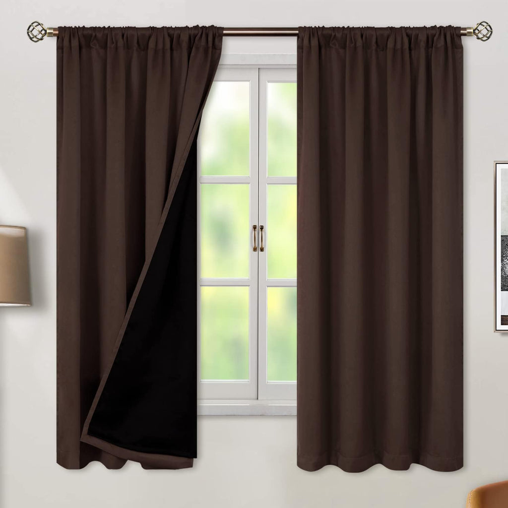 BGment Thermal Insulated 100% Blackout Curtains for Bedroom with Black Liner, Double Layer Full Room Darkening Noise Reducing Rod Pocket…