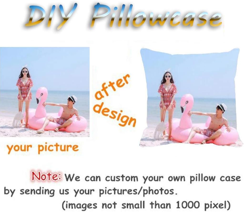 Shop&Three Custom Design Photos or Text Outdoor/Indoor Throw Pillowcase, Personalized Pet Photo Pillow, Love Photo Throw Pillowcases…