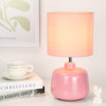 Oslo Small Ceramic Table Lamp for Living Room and Bedroom, Modern Kids Night Table Lamp, Φ7.09×H13.39IN, Bulb Excluded, Pink
