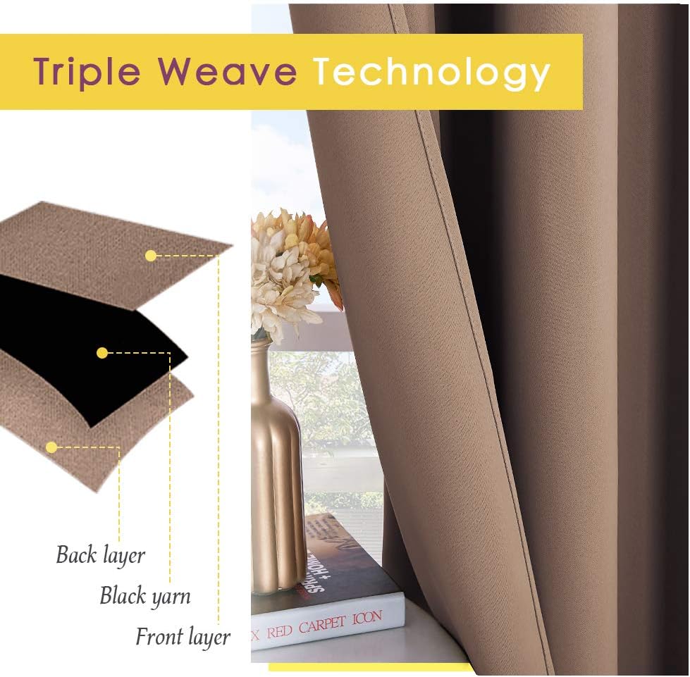 NICETOWN Window Draperies Blackout Curtain Panels, Window Treatment Thermal Insulated Solid Grommet Blackout Drapes for Bedroom (One…